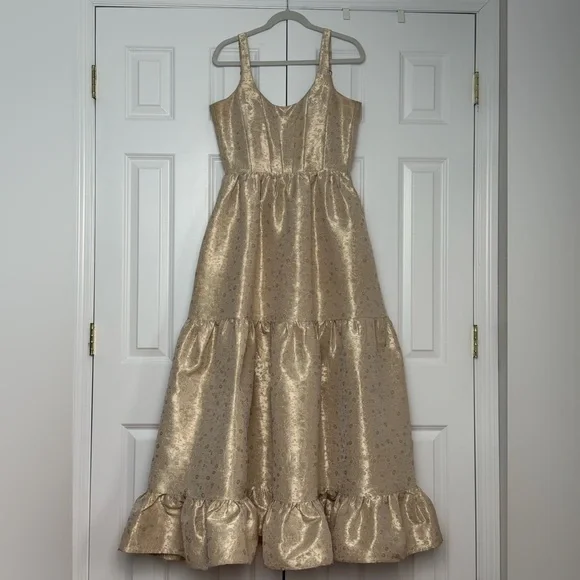 V. Chapman The Avery Dress in Taupe Duchess8